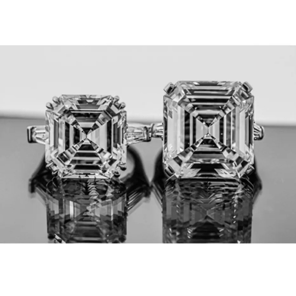 NEW Stunning 5 Ct Asscher Cut Three Stone Womens Engagement Wedding Band Ring 💍 - Picture 11 of 13